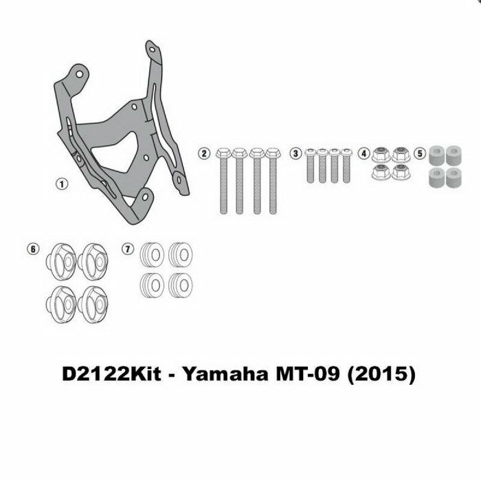 Крепеж ветрового стекла GIVI D2122KIT 2122DT Yamaha MT-09 Tracer (15-17)