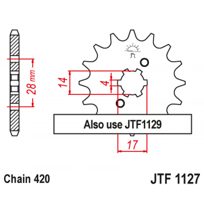 Звезда цепного привода JT JTF1127.15