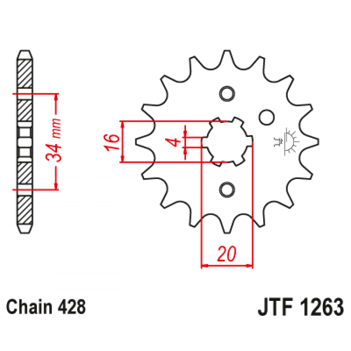 Звезда цепного привода JT JTF1263.13
