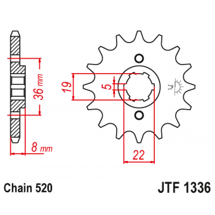 Звезда цепного привода JT JTF1336.12