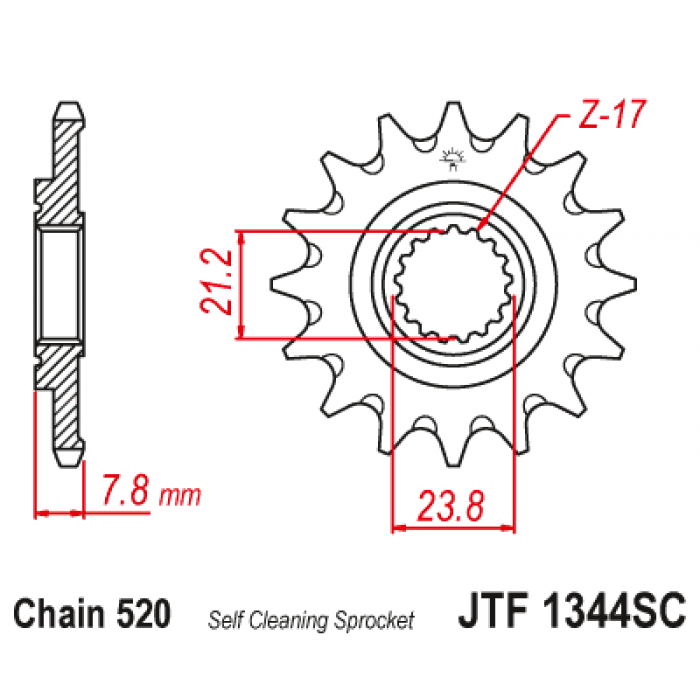 Звезда цепного привода JT JTF1344.14SC