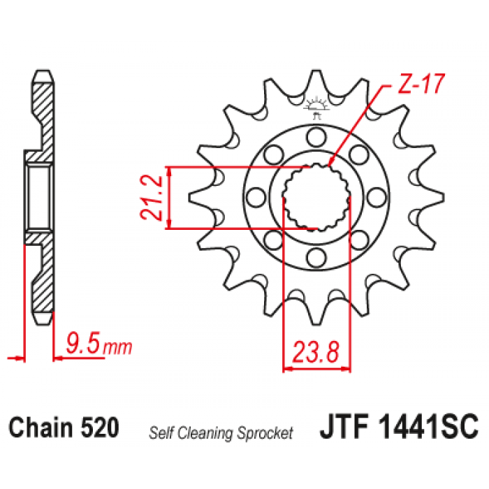Звезда цепного привода JT JTF1441.14SC