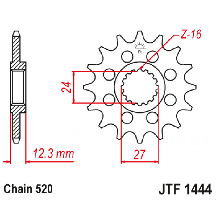 Звезда цепного привода JT JTF1444.17
