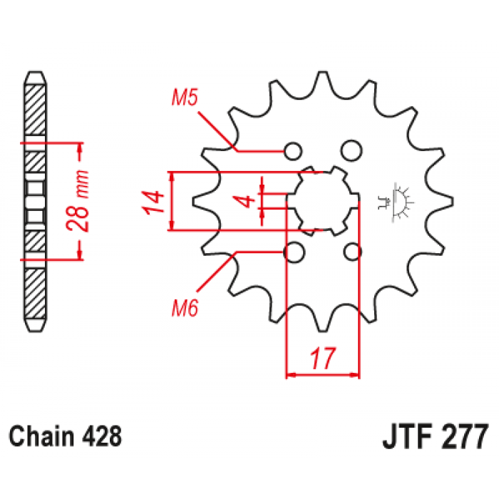 Звезда цепного привода JT JTF277.13