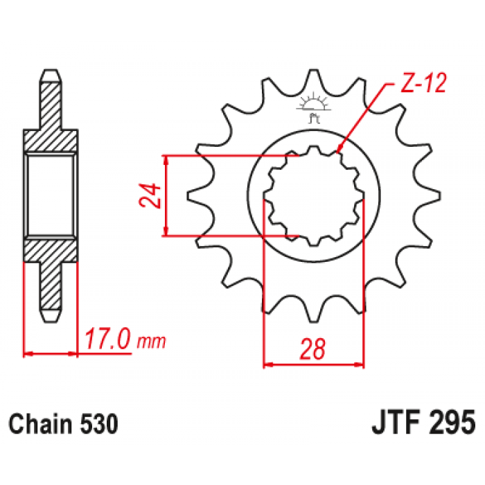 Звезда цепного привода JT JTF295.16