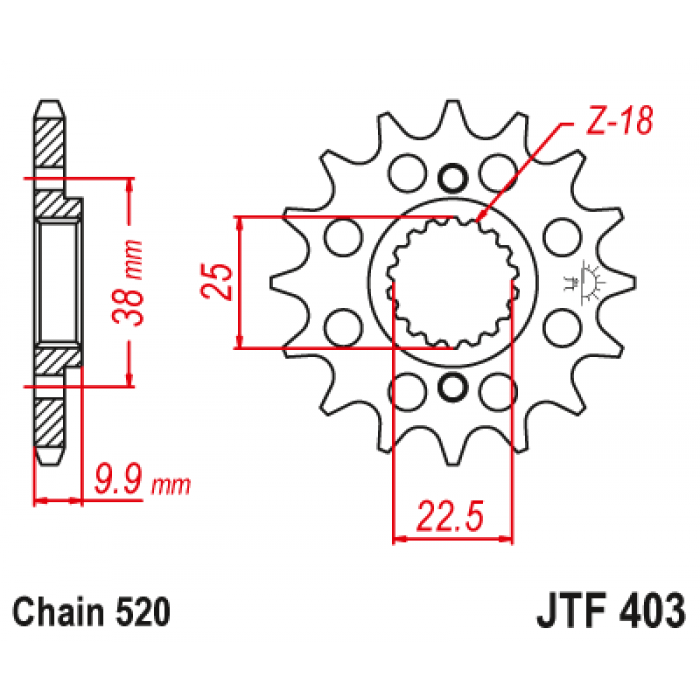 Звезда цепного привода JT JTF403.13