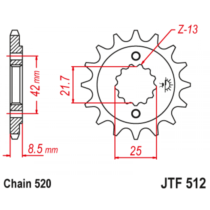 Звезда цепного привода JT JTF512.15RB