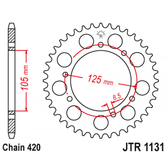 Звезда цепного привода JT JTR1131.53