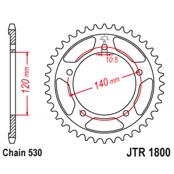 Звезда цепного привода JT JTR1800.47