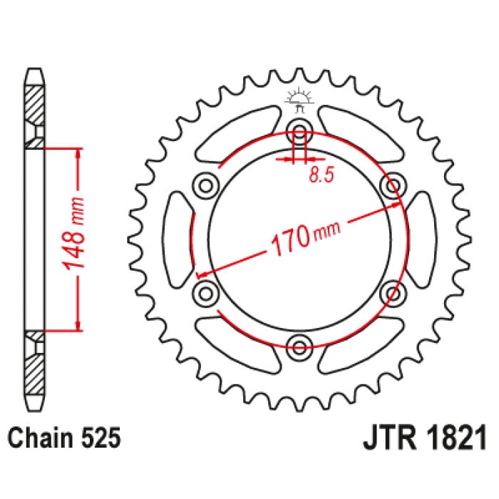 Звезда цепного привода JT JTR1821.47