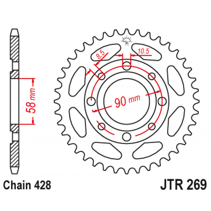 Звезда цепного привода JT JTR269.47