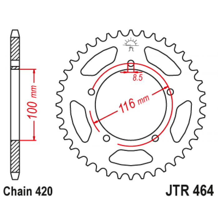 Звезда цепного привода JT JTR464.44