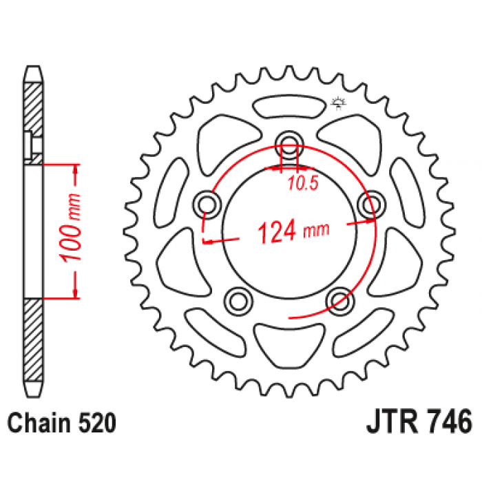 Звезда цепного привода JT JTR746.39