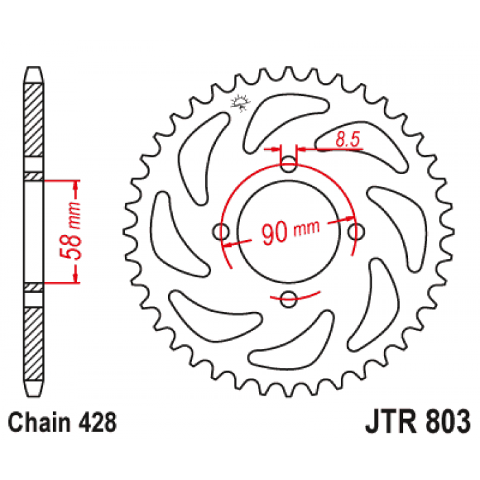 Звезда цепного привода JT JTR803.45