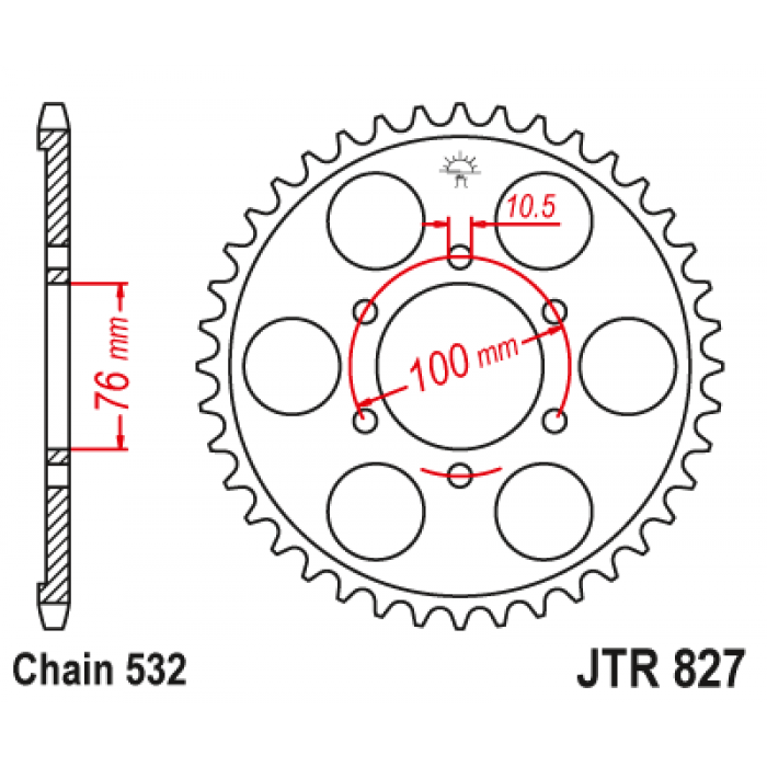 Звезда цепного привода JT JTR827.44