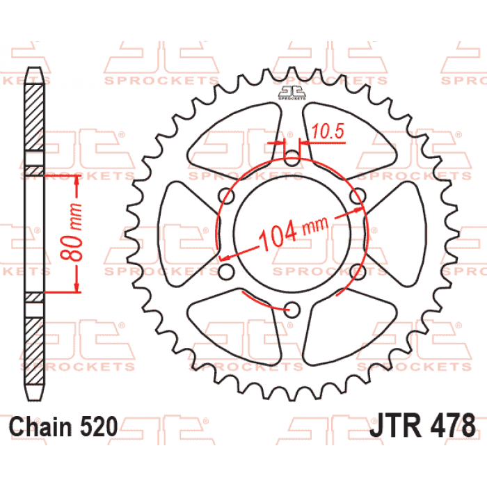 Звезда цепного привода JT JTR478.54