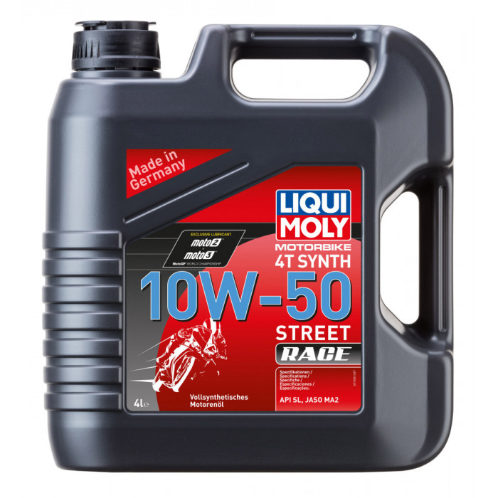 Моторное масло LIQUI MOLY Motorbike 4T Synth Street Race 10W-50 SN Plus MA2 (4л)