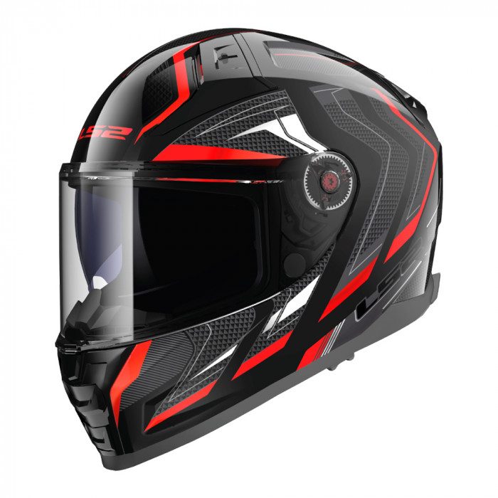 Мотошлем LS2 FF811 VECTOR II ALIZER, черно-красный, размер M