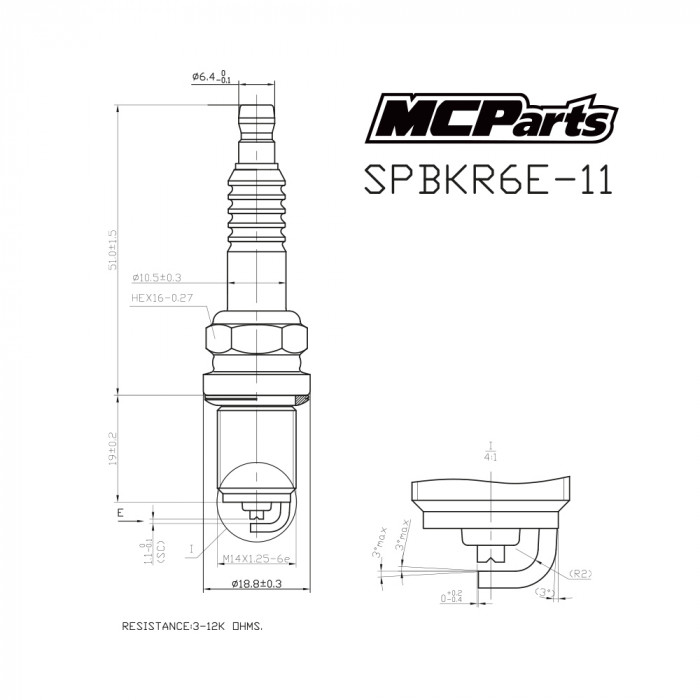 Свеча зажигания MCP аналог BKR6E-11