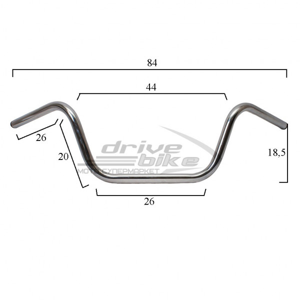 Руль универсальный стальной Highwaw Bar Medium, цвет Хром