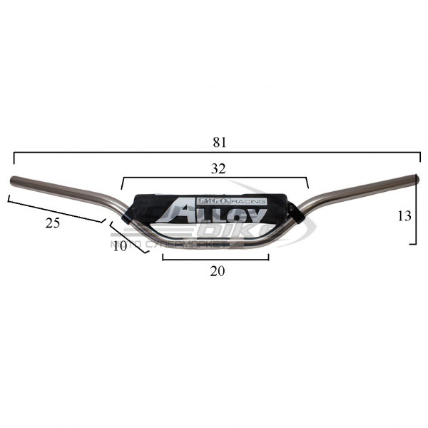 Руль универсальный алюминиевый EMGO KX, цвет Титан