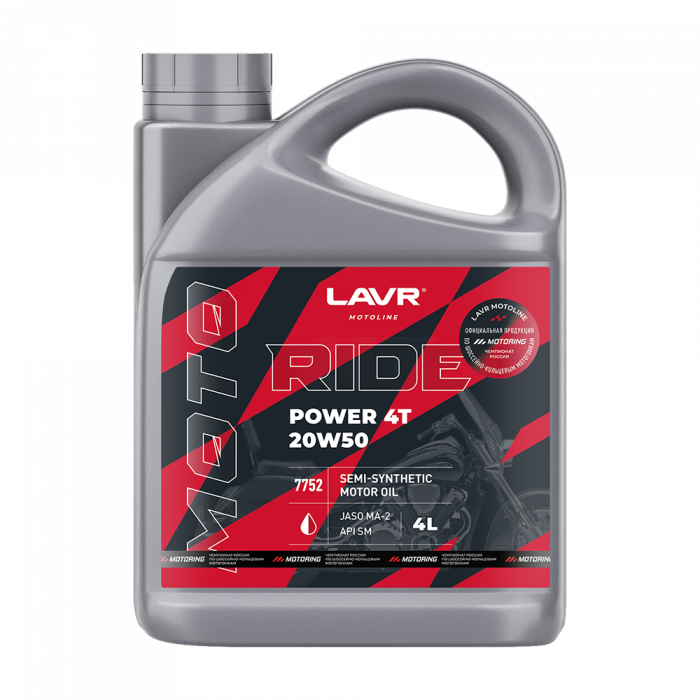 Моторное масло LAVR RIDE POWER 4t 20W50 SM 4л