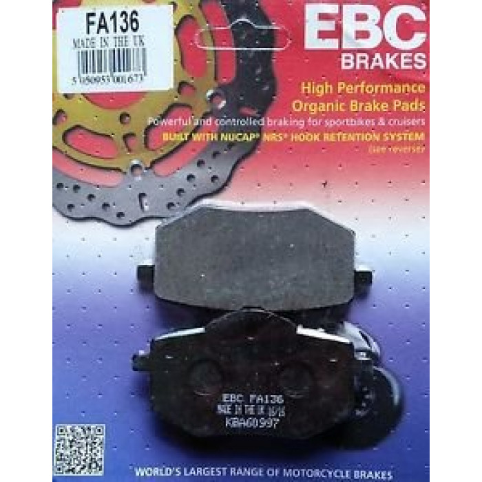 Тормозные колодки органические EBC FA136