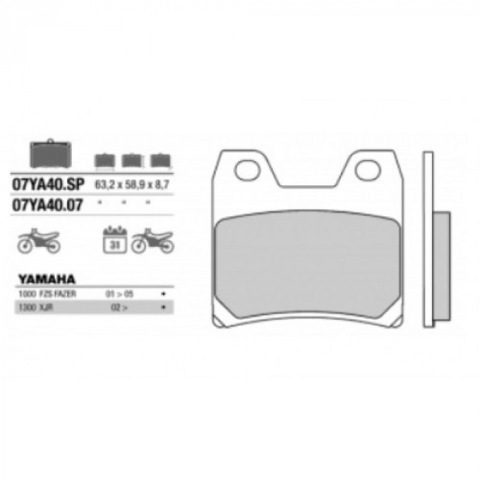 Тормозные колодки Brembo 07YA40SP