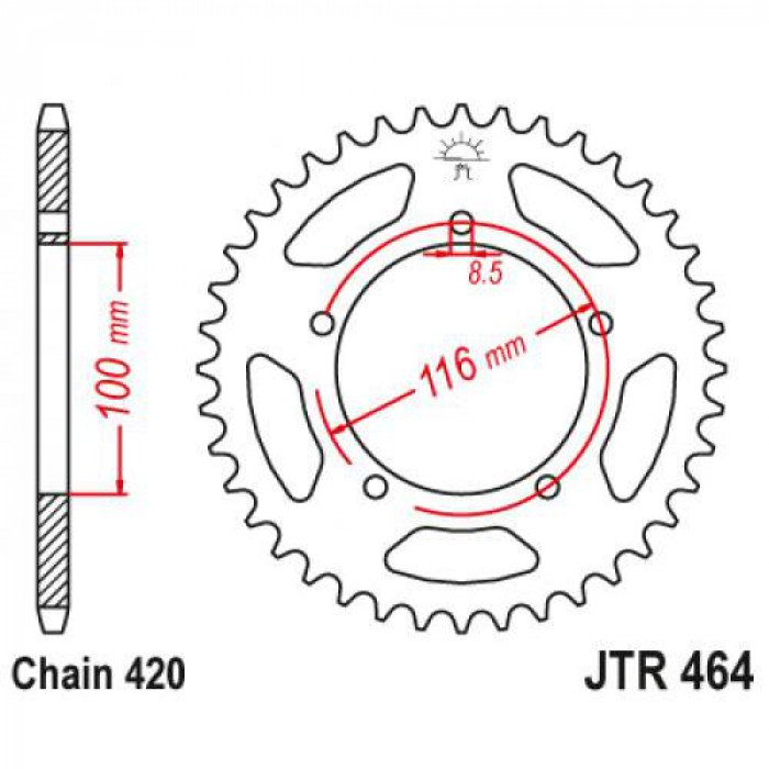 Звезда цепного привода JT JTR464.49