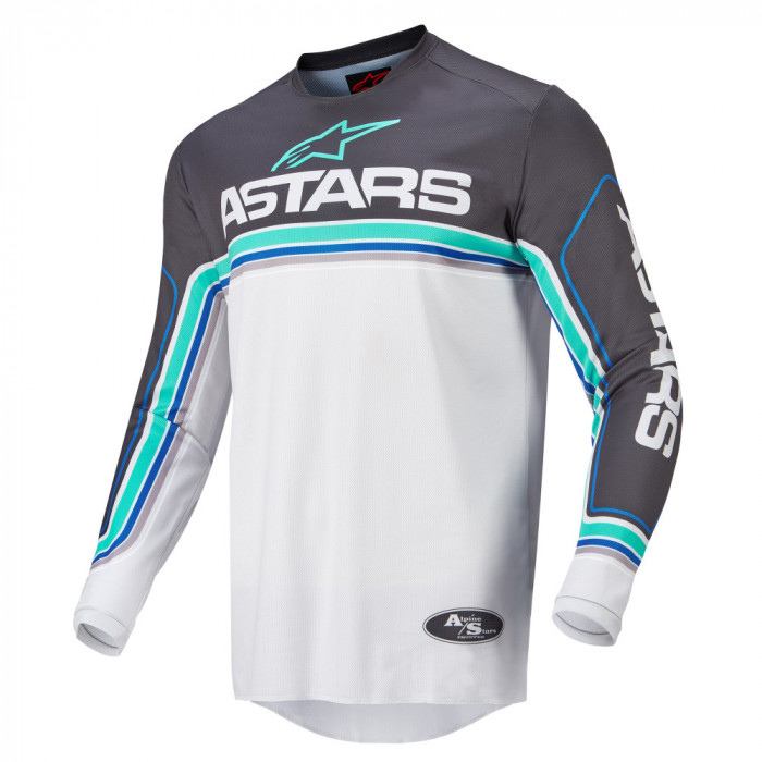 Джерси Alpinestars FLUID SPEED JERSEY, антрацит-светло-серый-голубой, размер M