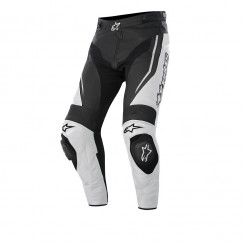Мотобрюки кожаные Alpinestars TRACK LEATHER PANTS, черно-белый, размер 44