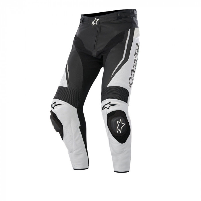 Мотобрюки кожаные Alpinestars TRACK LEATHER PANTS, черно-белый, размер 44