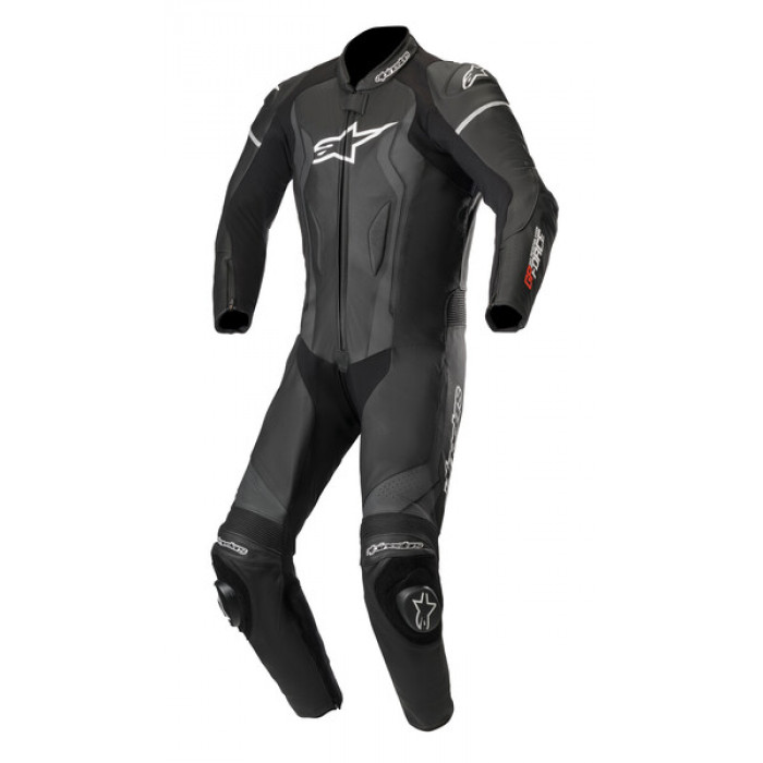 Мотокомбинезон кожаный Alpinestars GP FORCE 1PC, красно-черно-бело-оранжевый, размер 48
