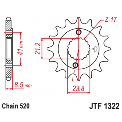 Звезда цепного привода JT JTF1322.14