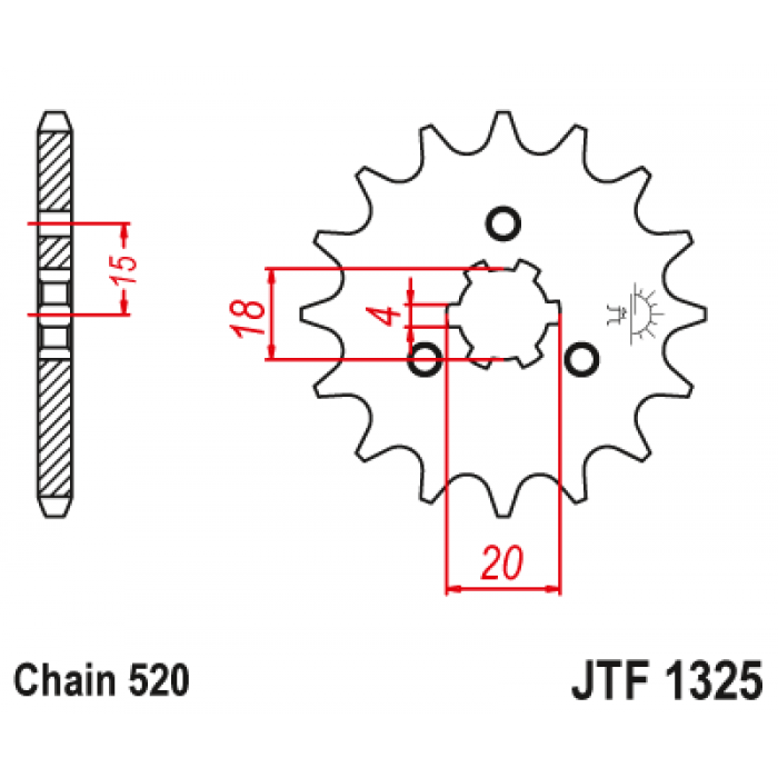 Звезда цепного привода JT JTF1325.12