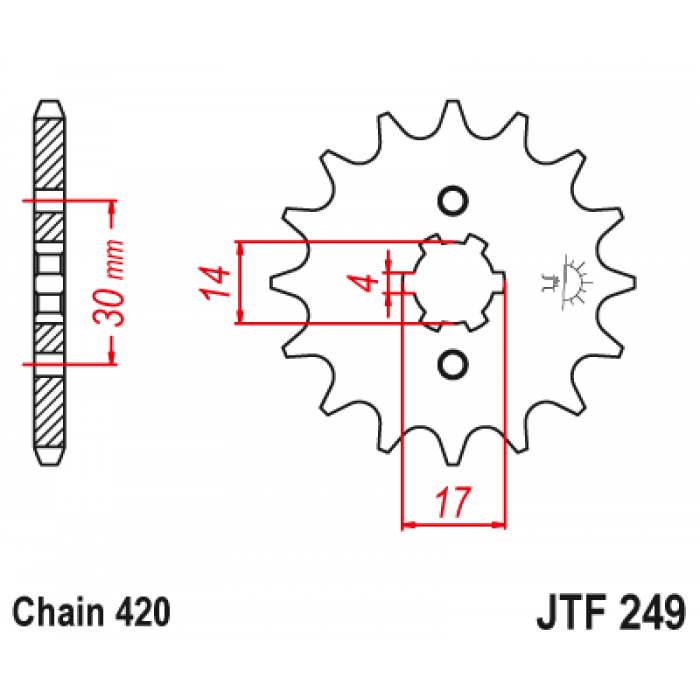 Звезда цепного привода JT JTF249.16