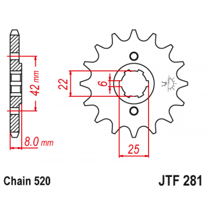 Звезда цепного привода JT JTF281.15
