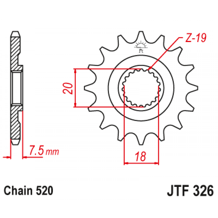 Звезда цепного привода JT JTF326.13