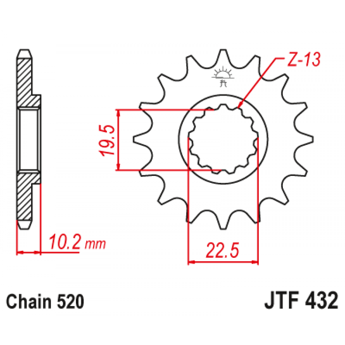 Звезда цепного привода JT JTF432.15