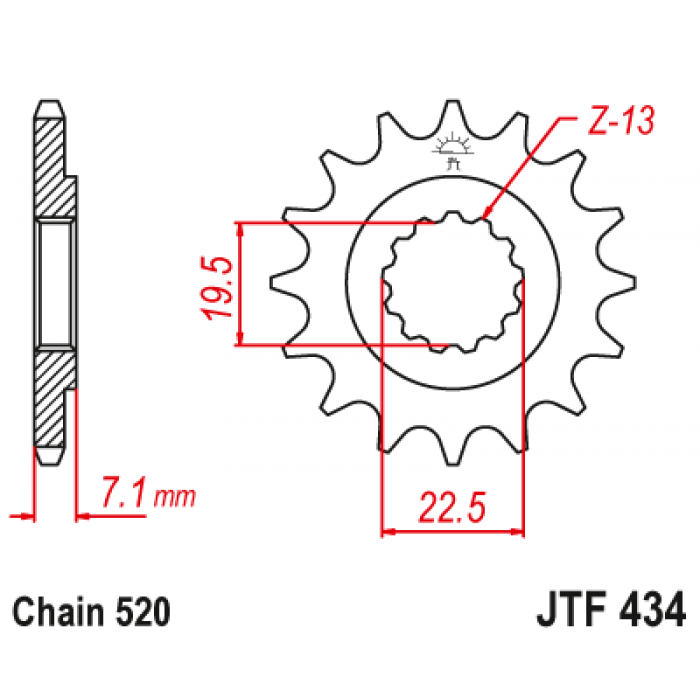 Звезда цепного привода JT JTF434.14