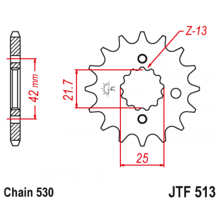 Звезда цепного привода JT JTF513.18RB