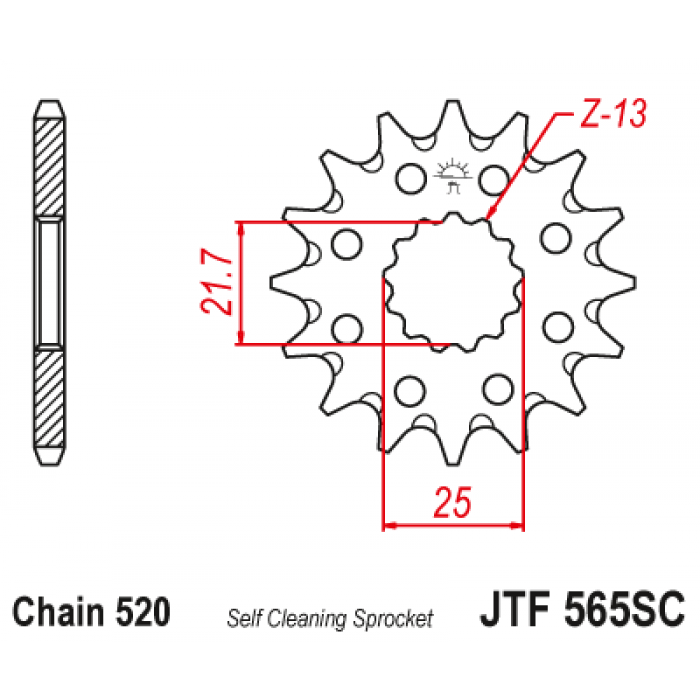 Звезда цепного привода JT JTF565.14SC