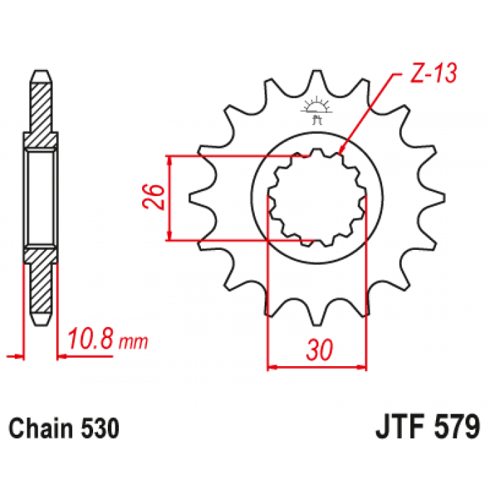 Звезда цепного привода JT JTF579.16RB