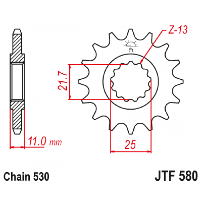 Звезда цепного привода JT JTF580.16