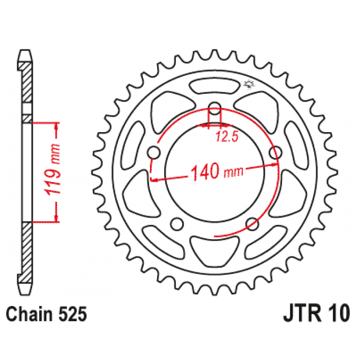 Звезда цепного привода JT JTR10.45