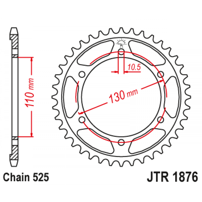 Звезда цепного привода JT JTR1876.44ZBK