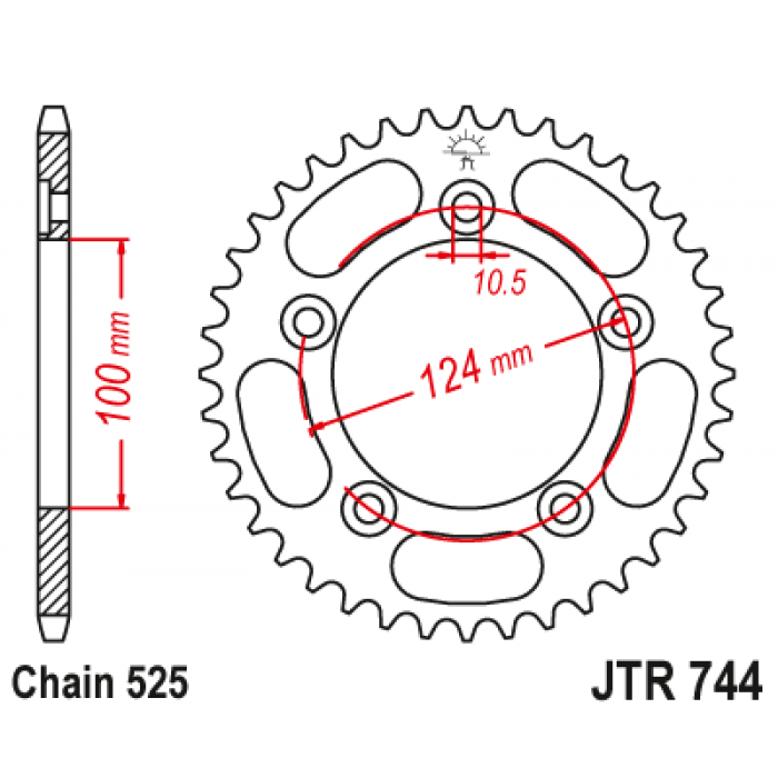 Звезда цепного привода JT JTR744.36