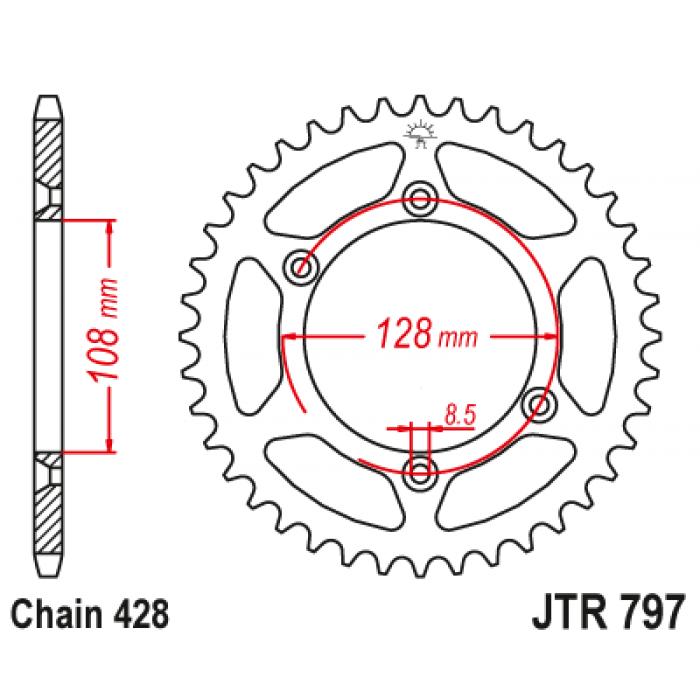 Звезда цепного привода JT JTR797.51