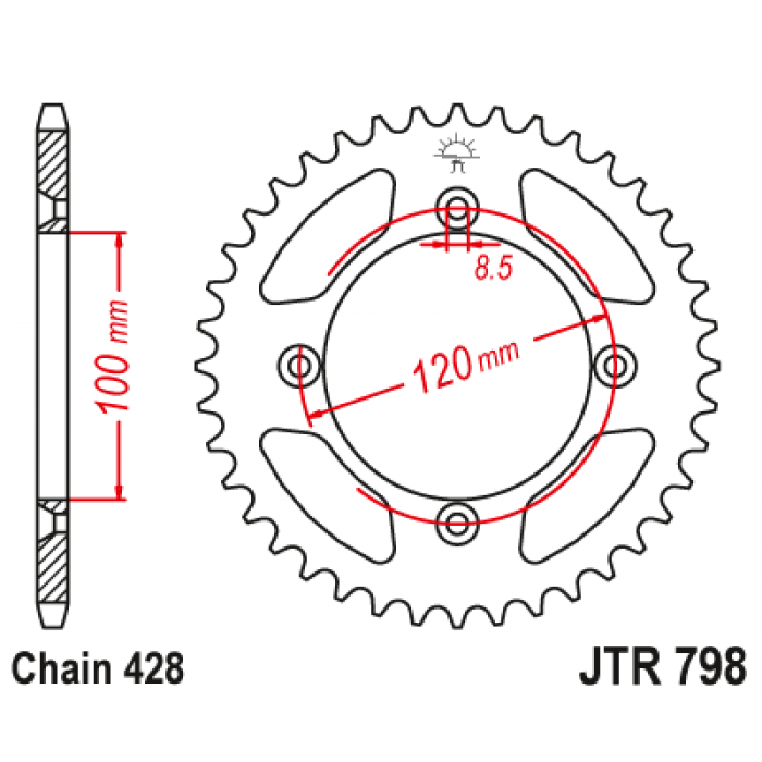 Звезда цепного привода JT JTR798.52