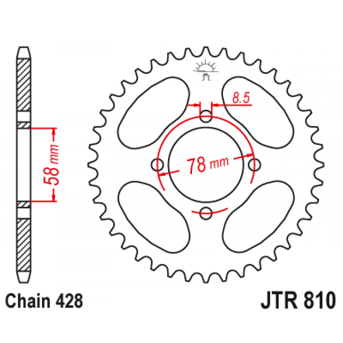 Звезда цепного привода JT JTR810.47